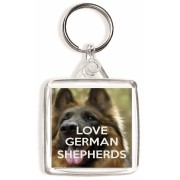 Love German Shepherds - Square Keyring