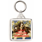 Love English Springers - Square Keyring