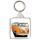 Picture of an Orange VW Camper Van - Square Keyring