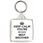 Keep Calm You're Britain's Best Brother - Square Keyring