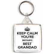 Keep Calm You're Britain's Best Grandad - Square Keyring