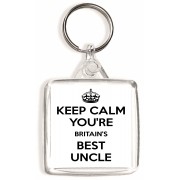 Keep Calm You're Britain's Best Uncle - Square Keyring