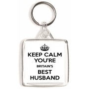 Keep Calm You're Britain's Best Husband - Square Keyring