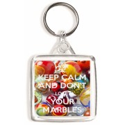 Keep Calm and Don't Lose Your Marbles - Square Keyring