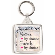 Sisters by Chance Friends by Choice - Square Keyring
