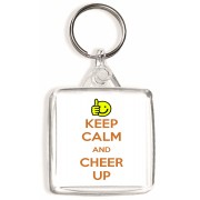 Keep Calm and Cheer Up - Square Keyring