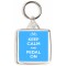 Keep Calm and Pedal On - Square Keyring