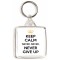 Keep Calm Never, Never, Never Give Up - Square Keyring