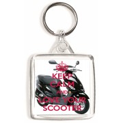 Keep Calm and Love Your Scooter - Square Keyring