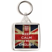 Keep Calm I'm English - Square Keyring