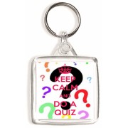 Keep Calm and Do a Quiz - Square Keyring