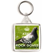 Keep Calm and Love Rock Doves - Square Keyring