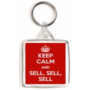 Keep Calm and Sell, Sell, Sell - Square Keyring