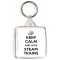 Keep Calm and Love Steam Trains - Square Keyring