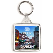Keep Calm and Love Dublin - Square Keyring