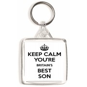 Keep Calm You're Britain's Best Son - Square Keyring