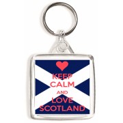 Keep Calm and Love Scotland - Square Keyring