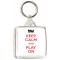 Keep Calm and Play On - Square Keyring