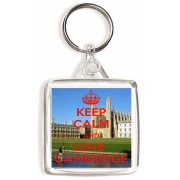 Keep Calm and Love Cambridge - Square Keyring