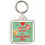 With Love on Mother's Day - Square Keyring