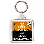 Keep Calm and Love Halloween - Square Keyring