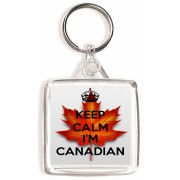Keep Calm I'm Canadian - Square Keyring