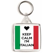 Keep Calm I'm Italian - Square Keyring