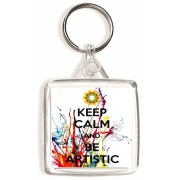 Keep Calm and be Artistic - Square Keyring