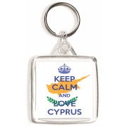 Keep Calm and Love Cyprus - Square Keyring