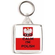 Keep Calm I'm Polish - Square Keyring