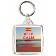 Keep Calm and Love Tenerife - Square Keyring