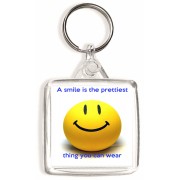 A smile is the prettiest thing you can wear - Square Keyring