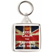 Keep Calm the Sappers are Here - Square Keyring