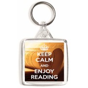 Keep Calm and Enjoy Reading - Square Keyring