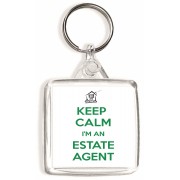 Keep Calm I'm an Estate Agent - Square Keyring
