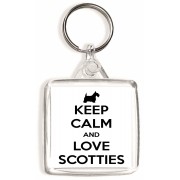 Keep Calm and Love Scotties - Square Keyring