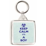 Keep Calm It's a Boy - Square Keyring