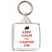 Keep Calm and Canter On - Square Keyring