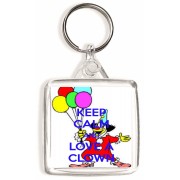 Keep Calm and Love a Clown - Square Keyring
