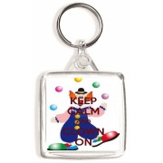 Keep Calm and Clown On - Square Keyring
