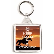 Keep Calm and I'm a Cowboy - Square Keyring