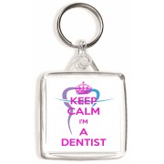 Keep Calm and I'm a Dentist - Square Keyring