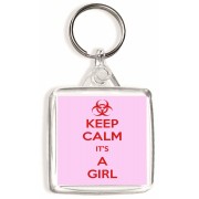 Keep Calm It's a Girl - Square Keyring