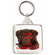 Keep Calm and Love Labradors - Square Keyring