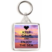 Keep Calm and Enjoy the Sea - Square Keyring