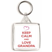 Keep Calm and Love Grandpa - Square Keyring