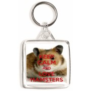 Keep Calm and Love Hamsters - Square Keyring