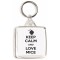 Keep Calm and Love Mice - Square Keyring
