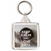 Keep Calm and Love Rats - Square Keyring