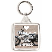 Keep Calm and Love Your Royal Enfield - Square Keyring